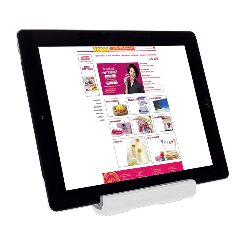 Tabletstandaard krom wit 