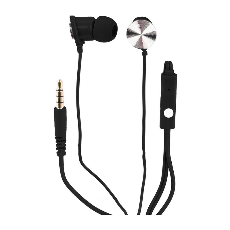 Oortelefoontjes met microfoon zwart 