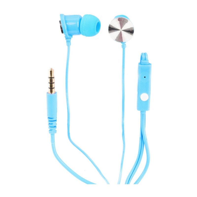 Oortelefoontjes met microfoon blauw 