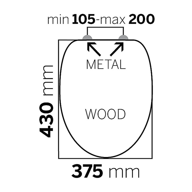 Tiger toiletzitting Baya - MDF - lava grijs