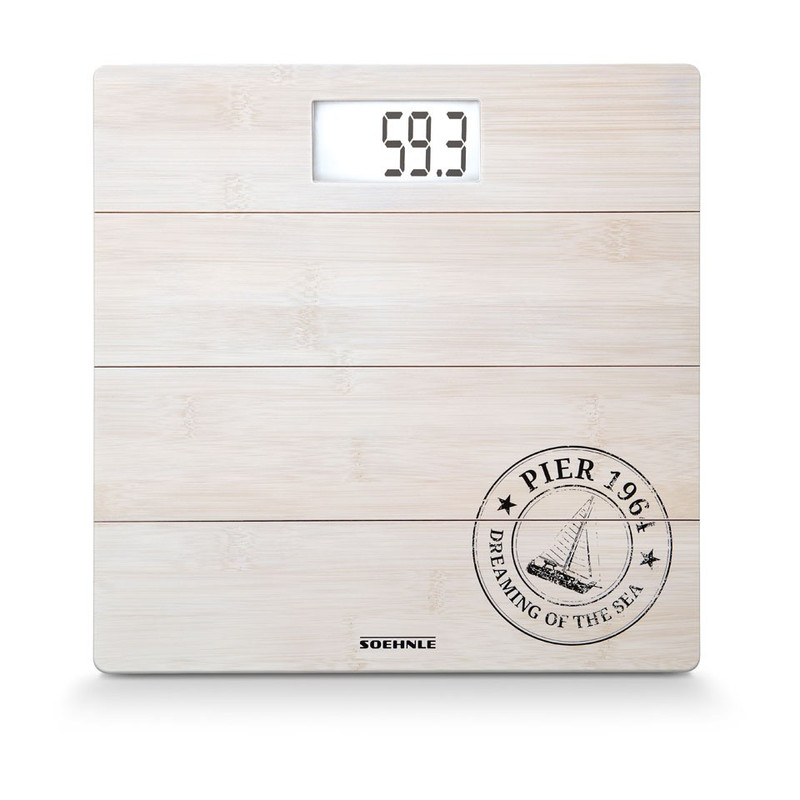 Soehnle personenweegschaal bamboo - wit