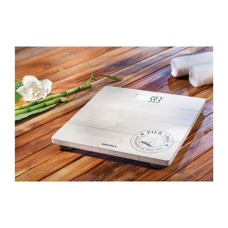 Soehnle personenweegschaal bamboo - wit