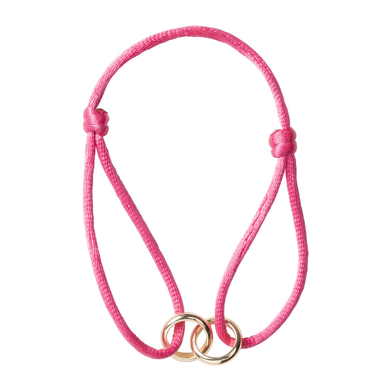 Armband ringen - roze/goud - ø29-30 cm