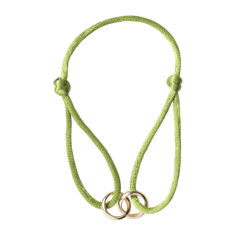 Armband ringen groen-goud ø29-30 cm
