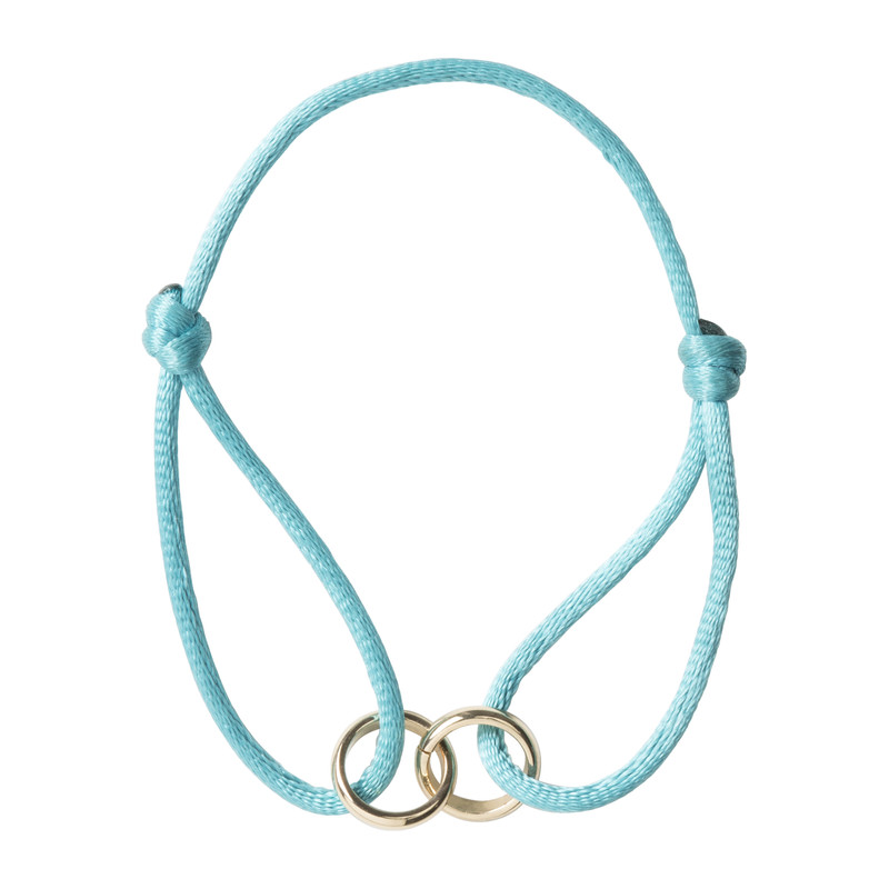 Armband ringen - turquoise/goud - ø29-30 cm