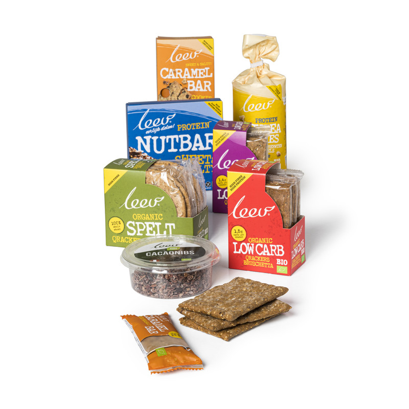 Leev bio nut bar - puur chocolade en caramel - 120 g 