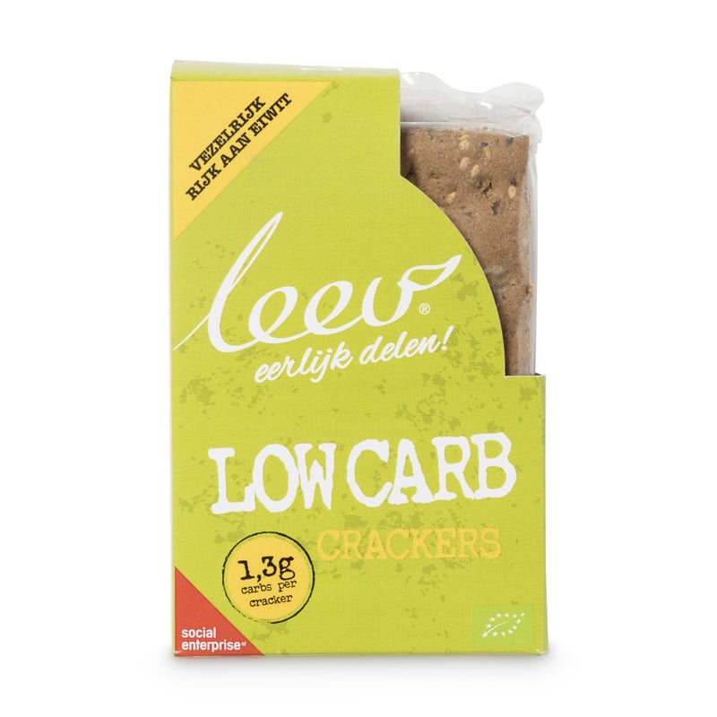 Leev bio crackers - laag in koolhydraten - 80 g