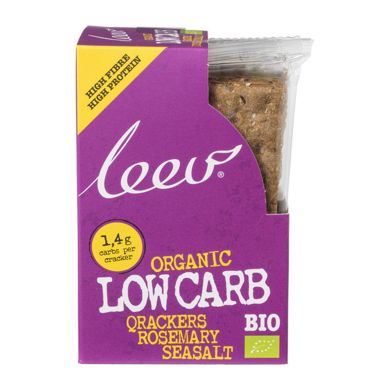 Leev crackers low carb - rozemarijn & zeezout - 80 g
