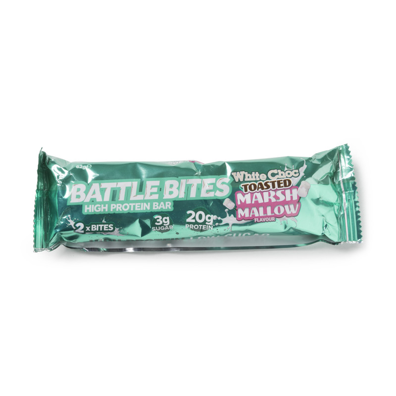 Battle Bites - eiwitreep white chocolate marshmallow - 62 g