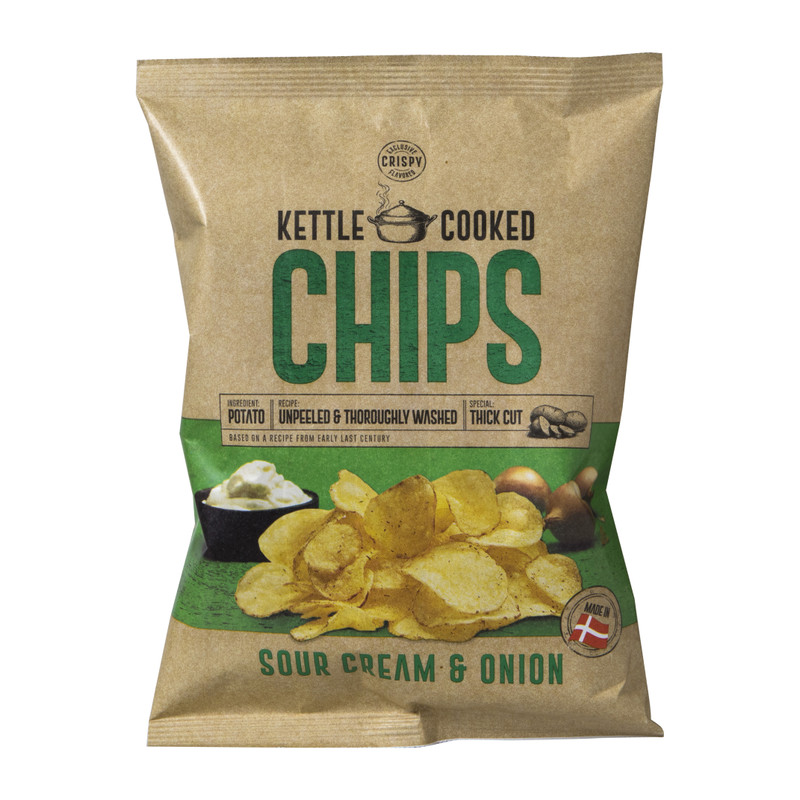 Kettle chips - sourcream en ui - 150 gram