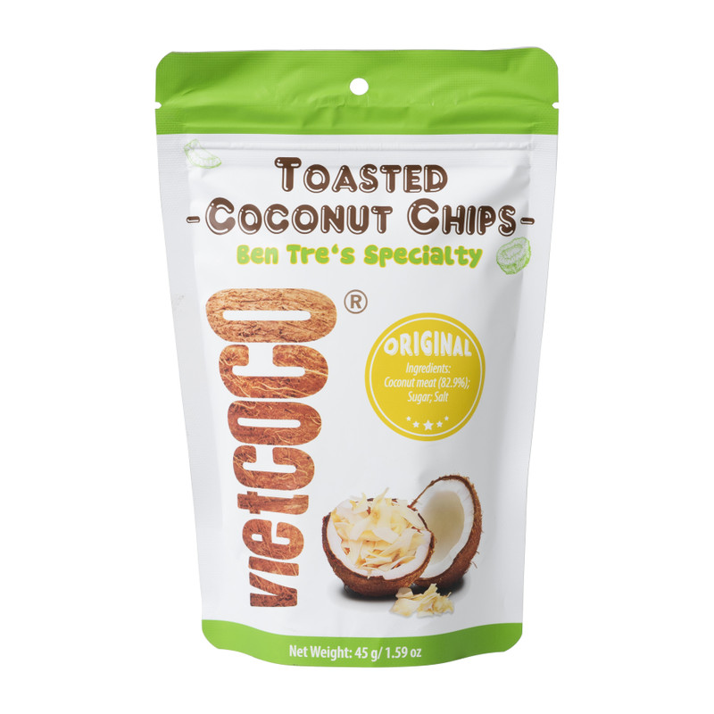 Vietcoco kokosnoot chips - original 45 g