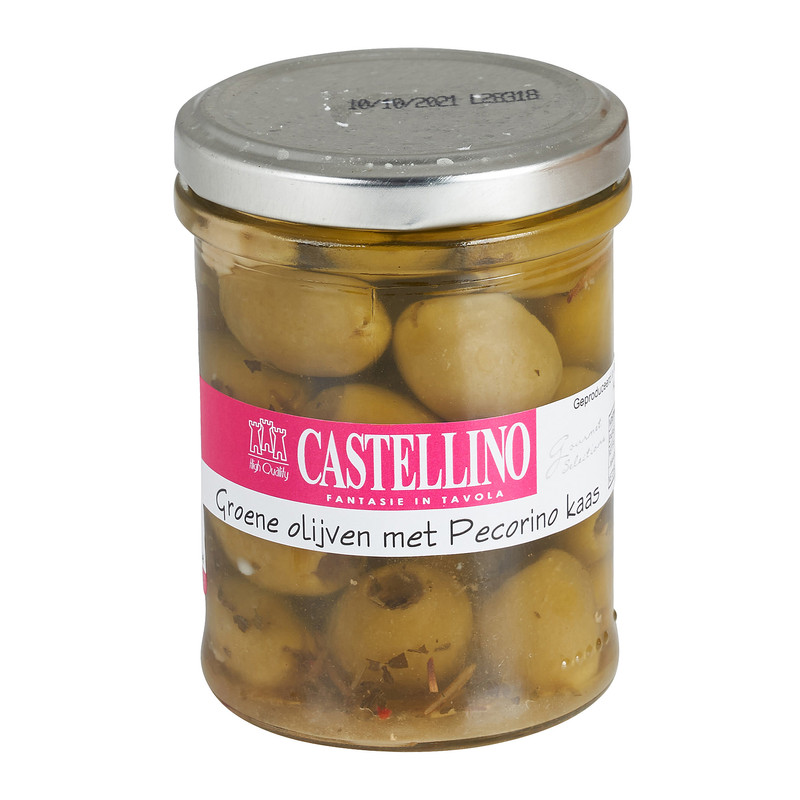 Groene olijven met Pecorino kaas - 180 gr