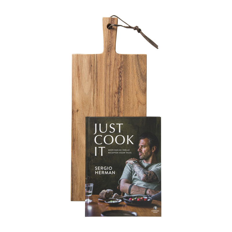 Serveerplank met kookboek - just cook it