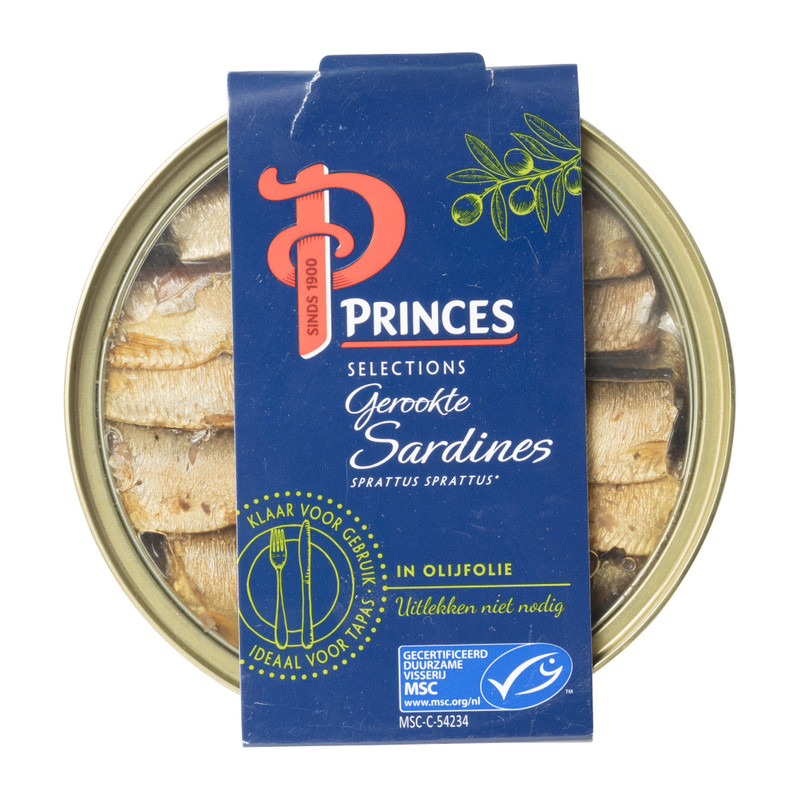 Gerookte sardientjes - olijfolie - 120 gram