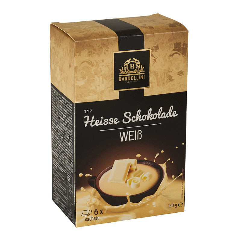 Bardollini witte chocolademelk - 6 zakjes