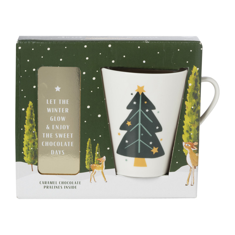 Mok met pralines - giftbox