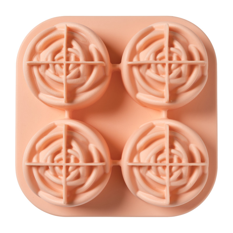 Ijsblokjes vorm roos - roze - ø13x5.5 cm