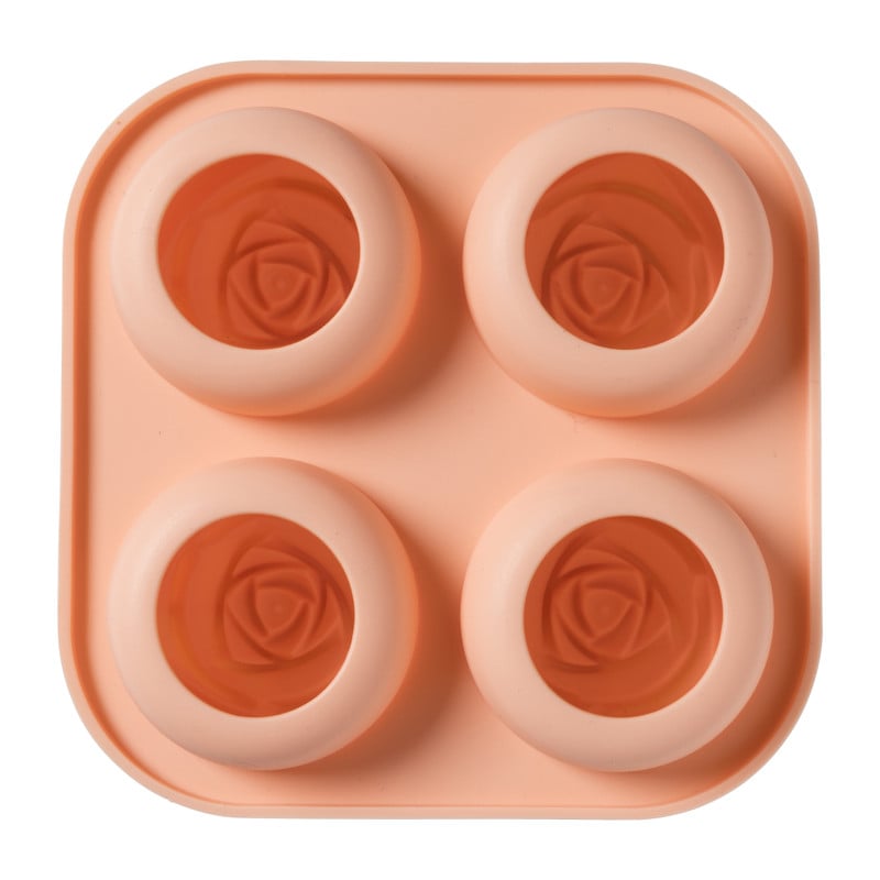 Ijsblokjes vorm roos - roze - ø13x5.5 cm