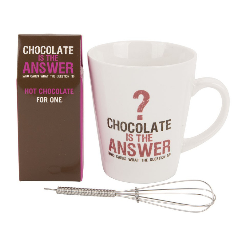 Giftset mok - chocolate is the answer