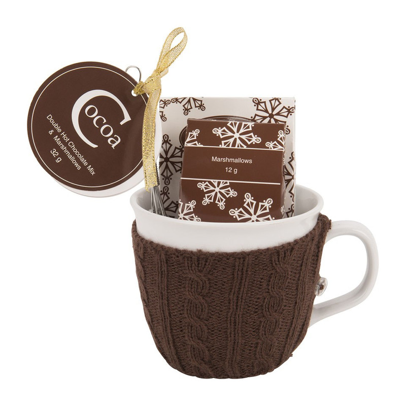 Mok met sweater – chocolademelk – bruin