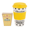 Travel mug chocolademelk - geel