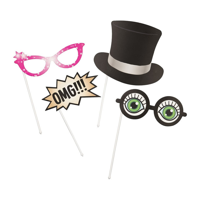 Party selfie props met snoep
