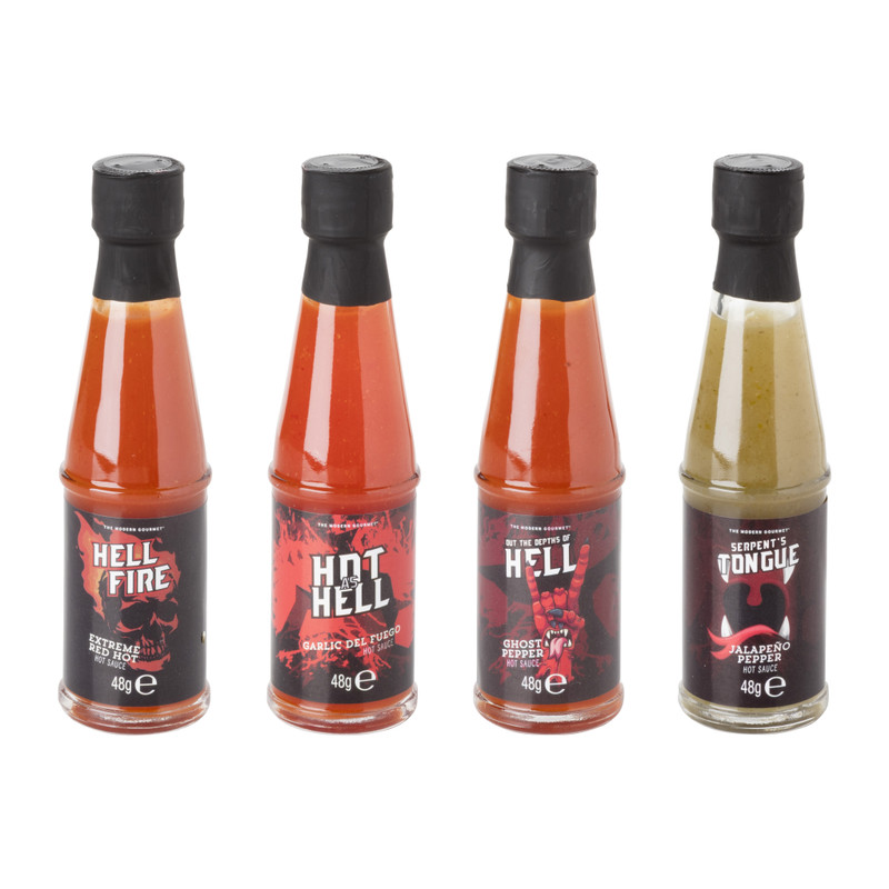 Hete saus giftset - skull - set van 4