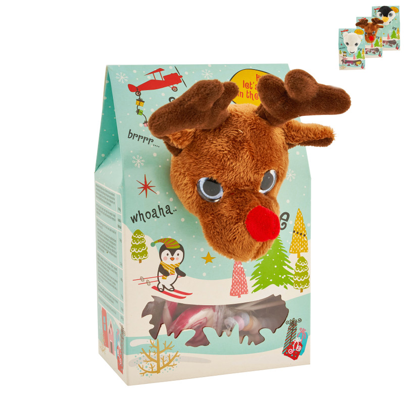 Giftset knuffel met snoep - diverse varianten - 100 g