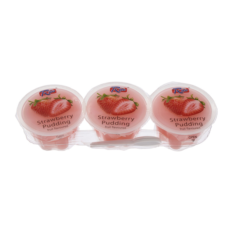 Pudding fruit - aardbei - 3x65 gram 