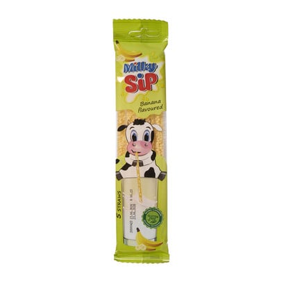 Milky sip flavored straw - banaan - 5x6 gram
