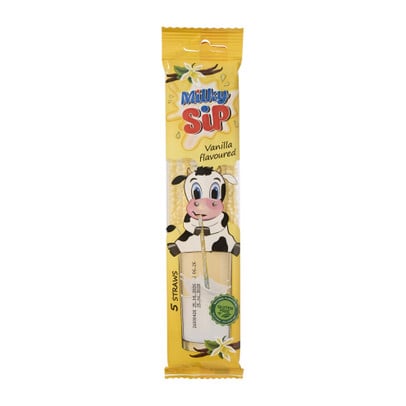 Milky sip flavored straw - vanille - 5x6 gram