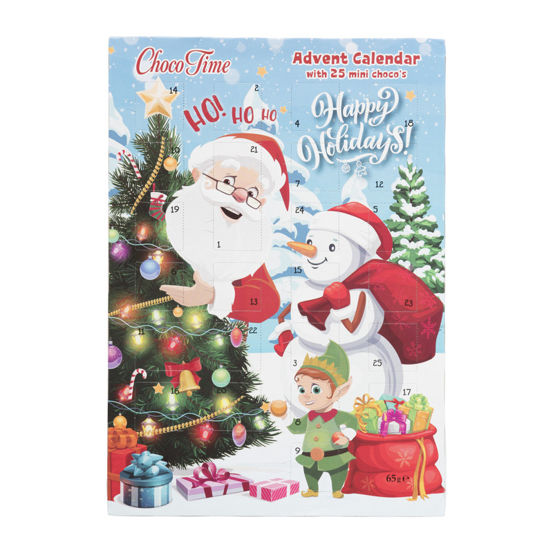 Adventskalender kerstman - 25 chocolaatjes