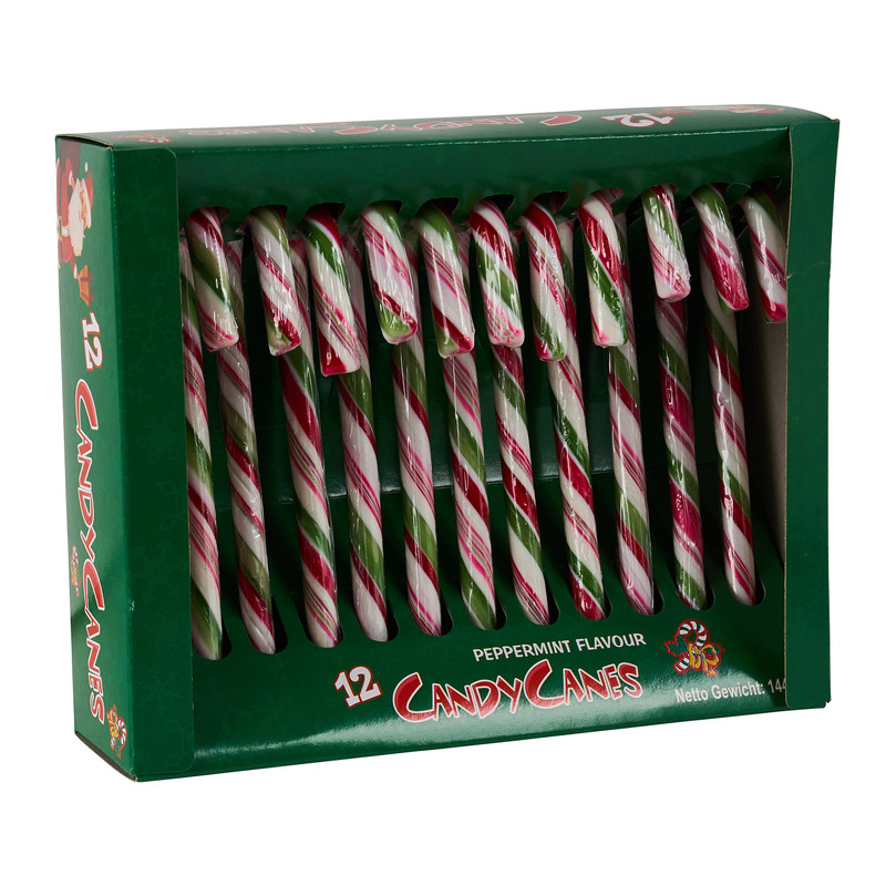 Candy cane doos - rood/groen - 12st