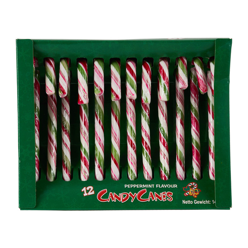 Candy cane doos - rood/groen - 12st