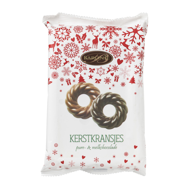Baronie chocoladekransjes - melk/puur - 37.5 gram