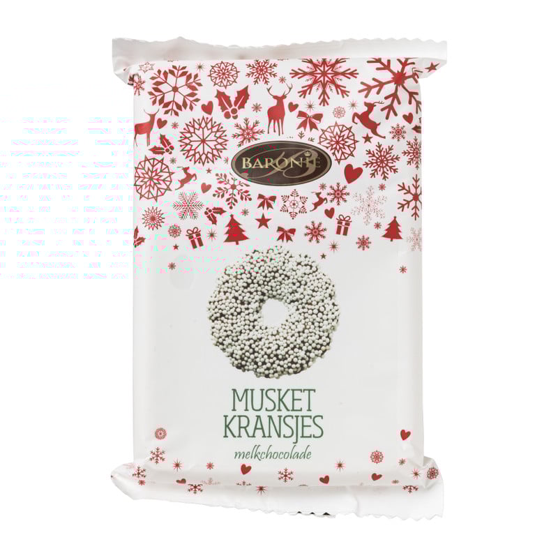 Baronie chocoladekransjes - wit musket - 37.5 gram 