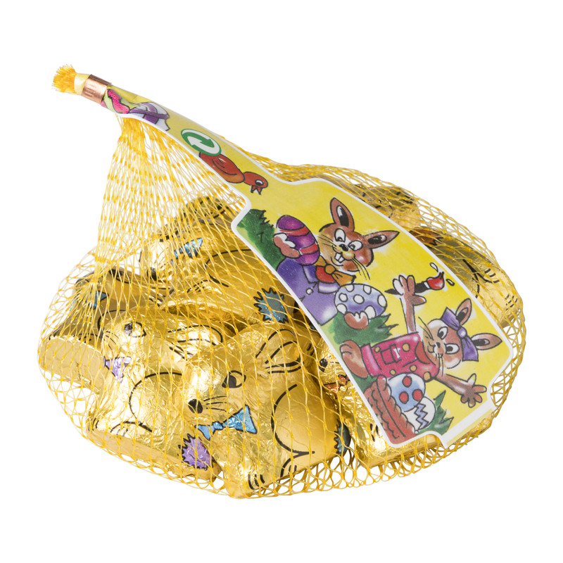 Chocolade paashaasjes in netje - 100 g 