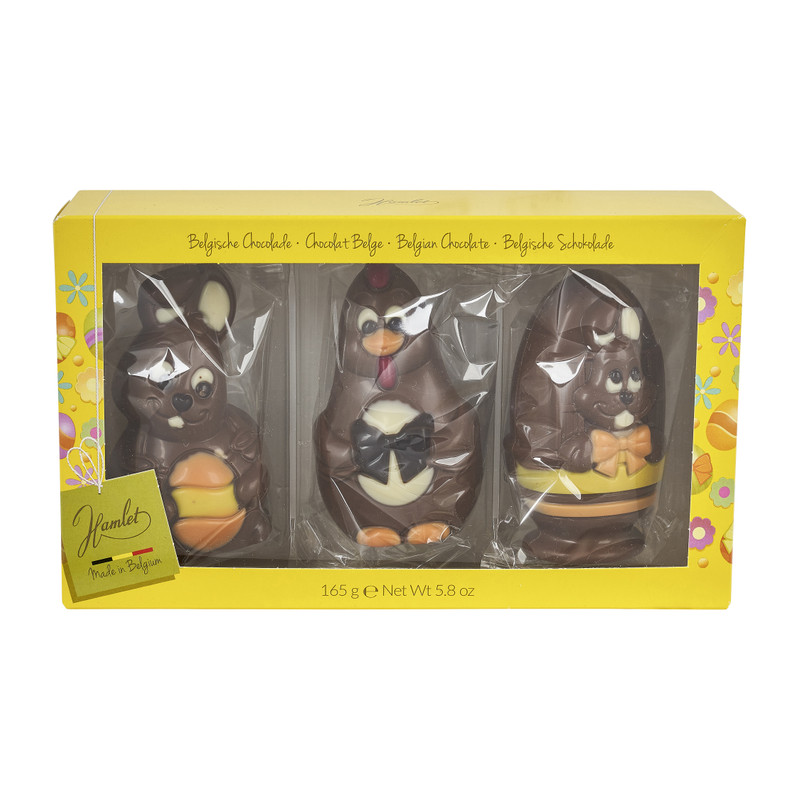 Chocolade paasfiguren - set van 3 - 165 gram