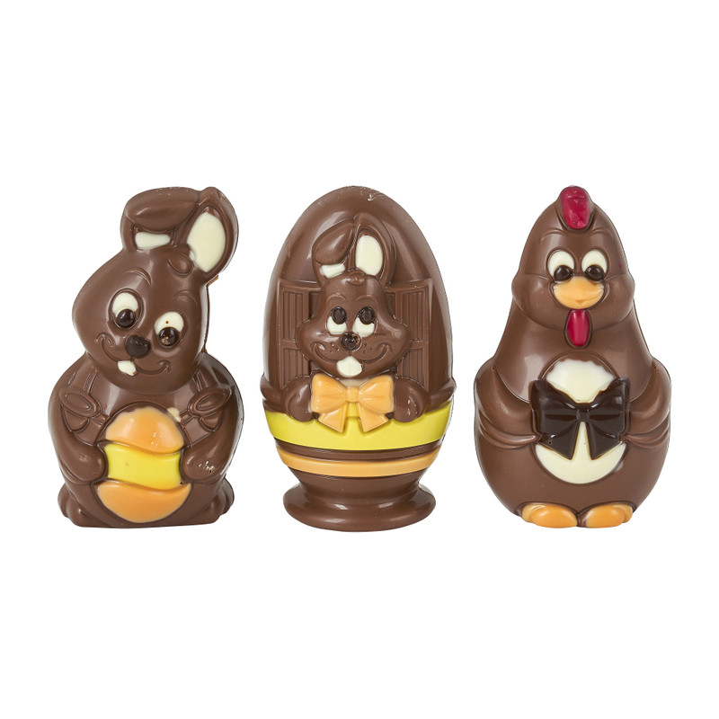 Chocolade paasfiguren - set van 3 - 165 gram