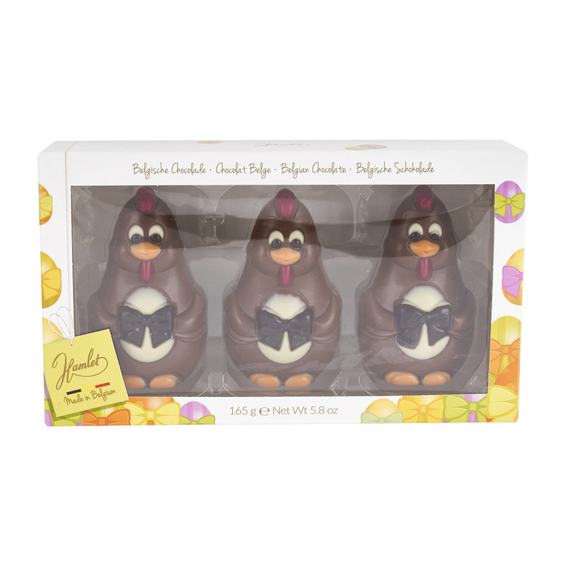 Chocolade kippen - set van 3 - 165 gram