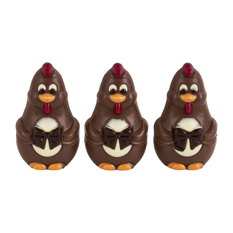 Chocolade kippen - set van 3 - 165 gram