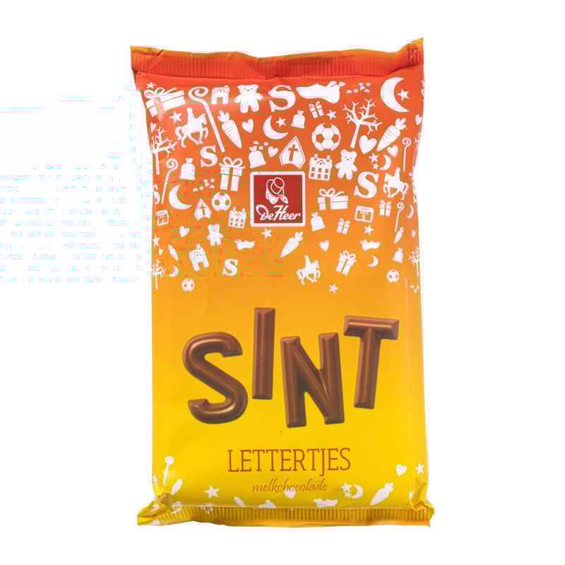 Bakje miniletters - melk chocolade - 150 gram