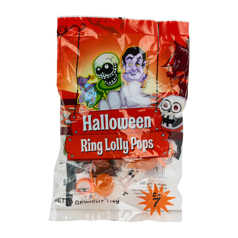 Halloween ring lolly pops - 7 stuks - diverse smaken