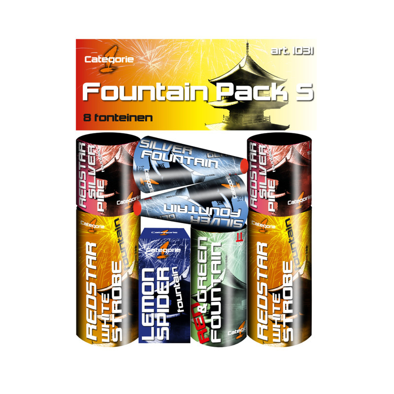 Fountain pack vuurwerk - set van 8