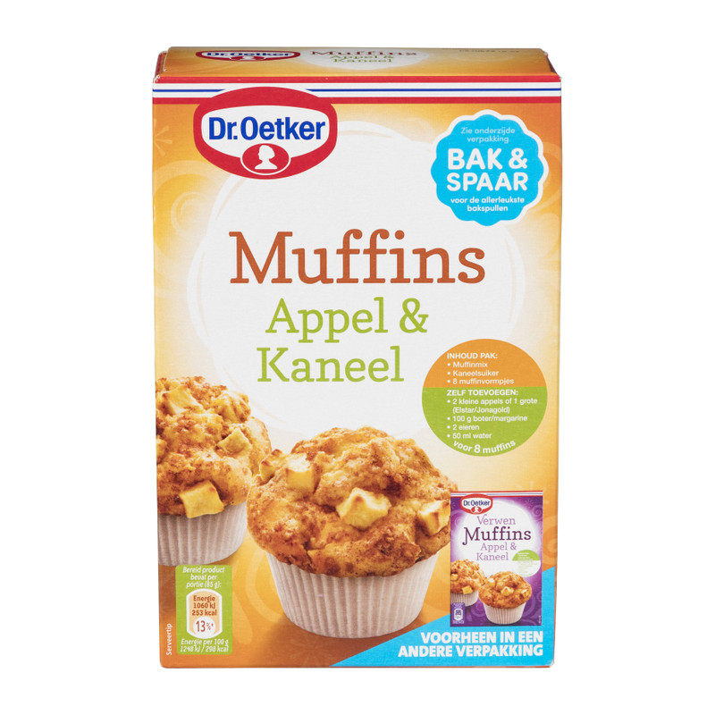 Dr Oetker muffins - appel & kaneel - 300 gram