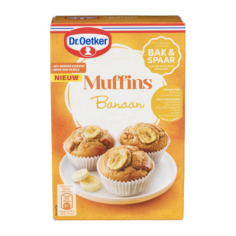 Dr Oetker muffins - banaan - 180 gram