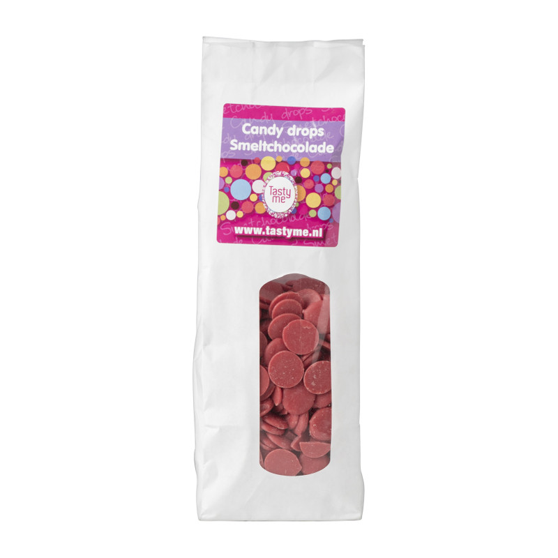 Tasty Me candy drops/smeltchocolade - roze - 330 g