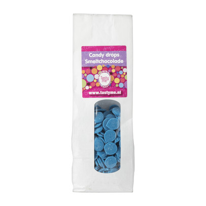 Tasty Me candy drops smeltchocolade  - blauw - 300 gram