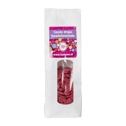 Tasty Me candy drops smeltchocolade  - rood - 300 gram