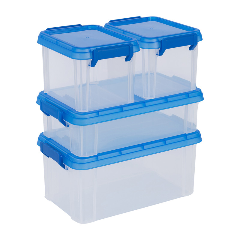 Iris opbergboxen - transparant - set van 4